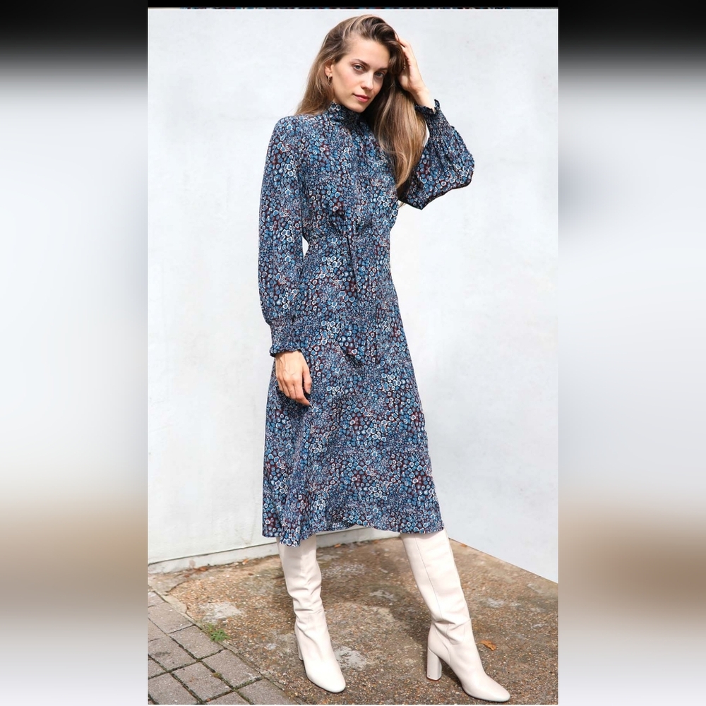 Cefinn Dakota Leopard Silk Dress